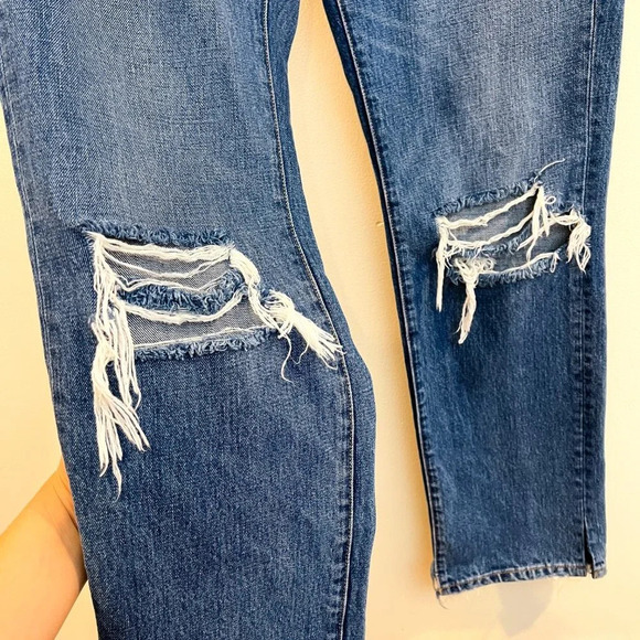 Brandon Maxwell Boyfriend Distressed Straight Leg Designer Denim Jeans 29 - Picture 4 of 11